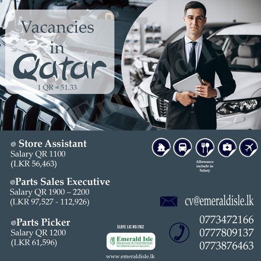 Parts Picker, Store Assistant, Parts Sales Executive - Emerald Isle Manpower