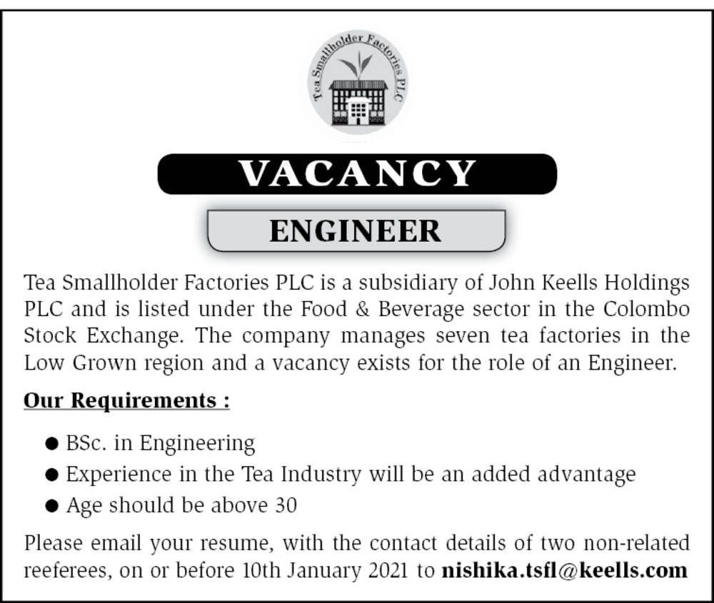 Engineer Tea Smallholder Factories PLC