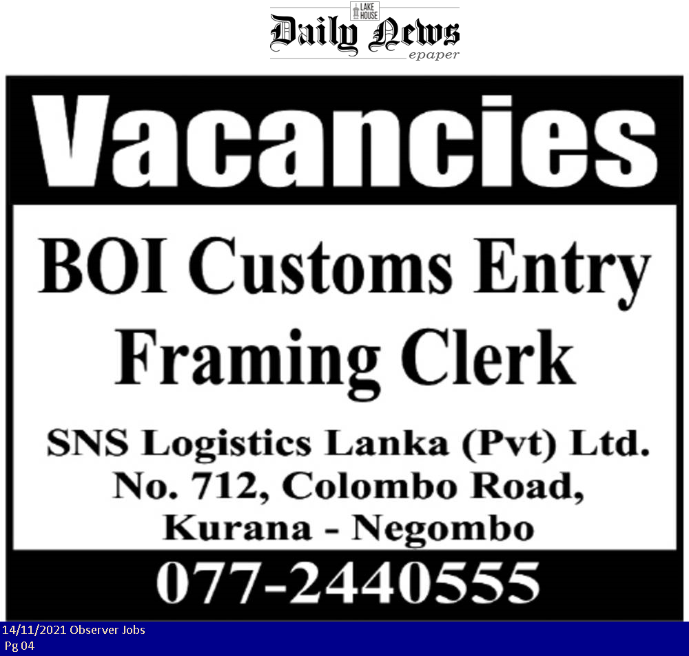 Clerk - Sns Logistic (Pvt) Ltd