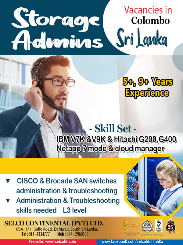 Storage Admins  - Selco Continental (Pvt) Ltd