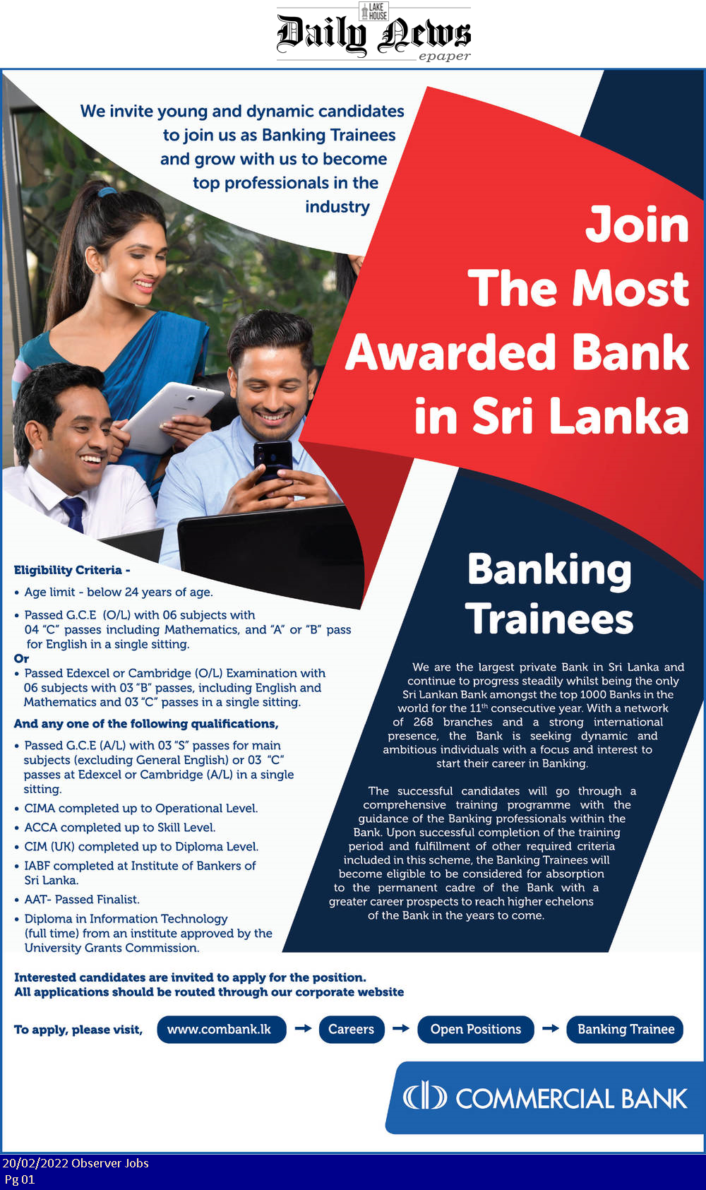 Banking Trainee - Commercial Bank of Ceylon PLC