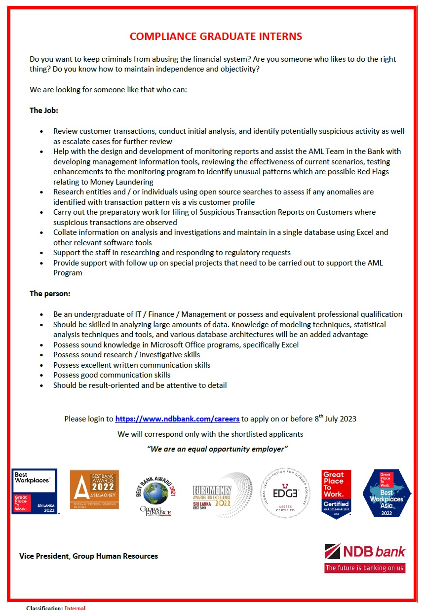 Banking Trainee - National Development Bank