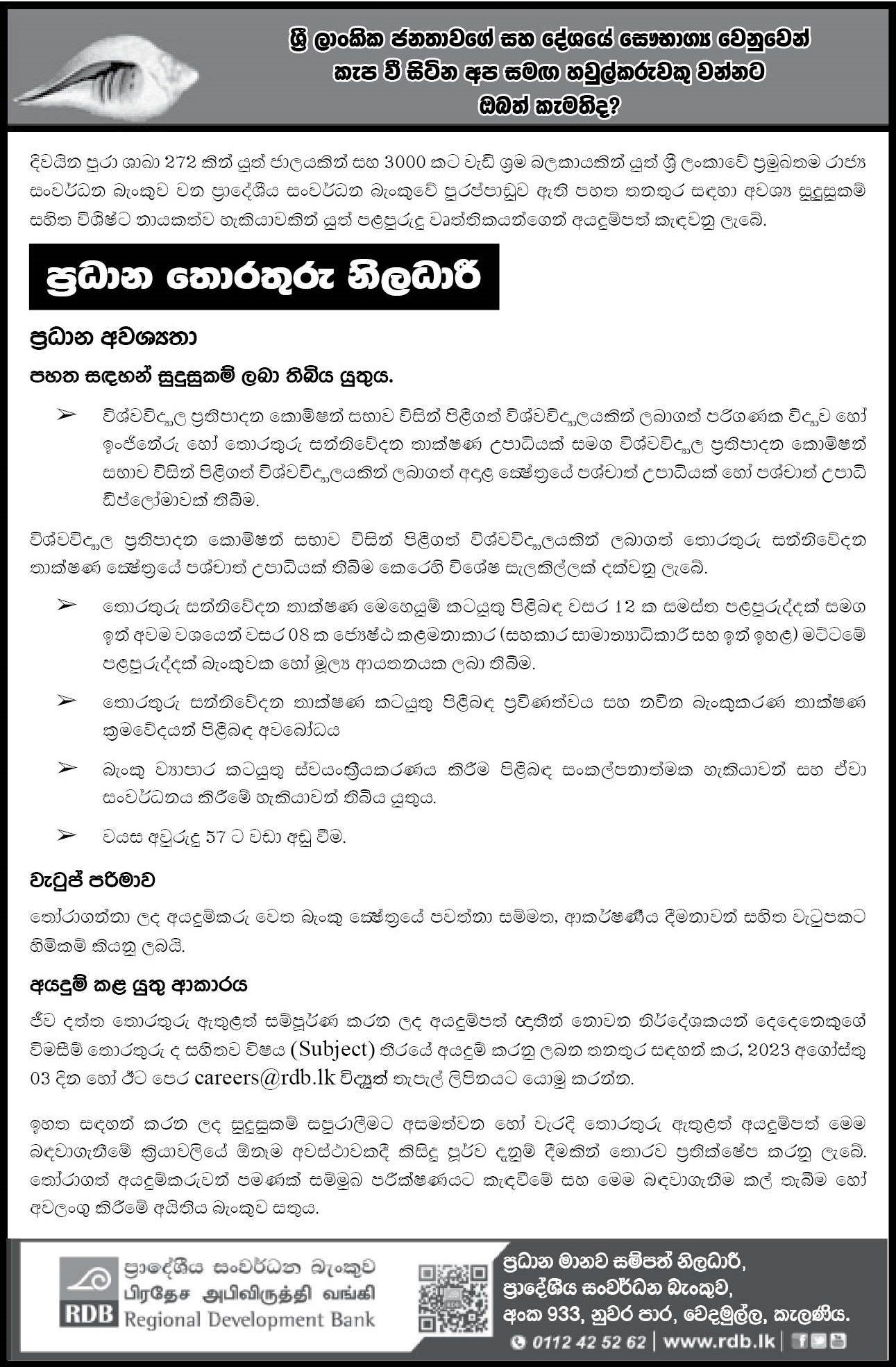 Chief Information Officer - Regional Development Bank