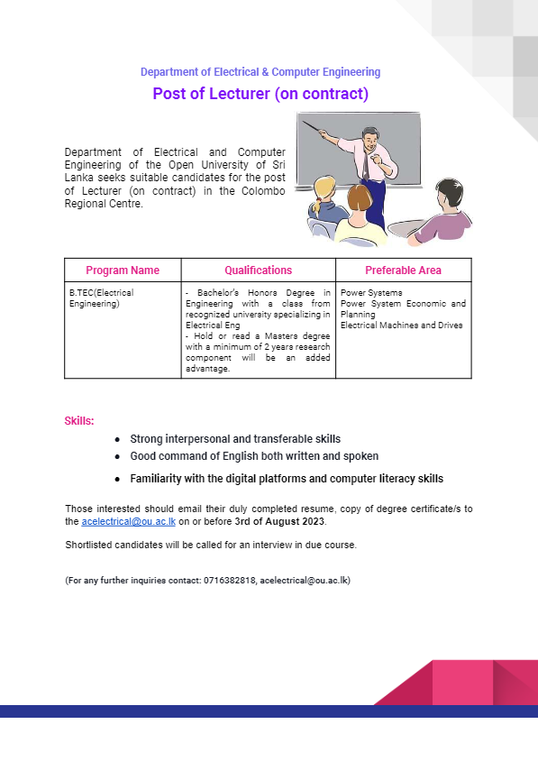 Lecturer - Open University of Sri Lanka