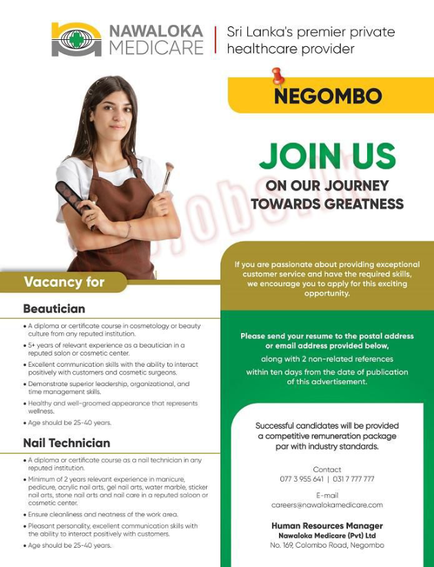 Nail Technician, Beautician - Nawaloka Medicare Pvt Ltd