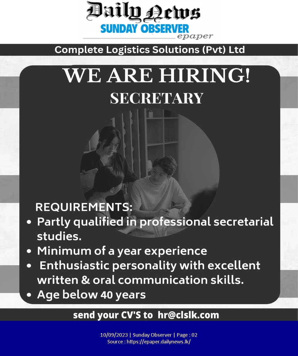 Secretary - Complete Logistic Solutions (Pvt) Ltd