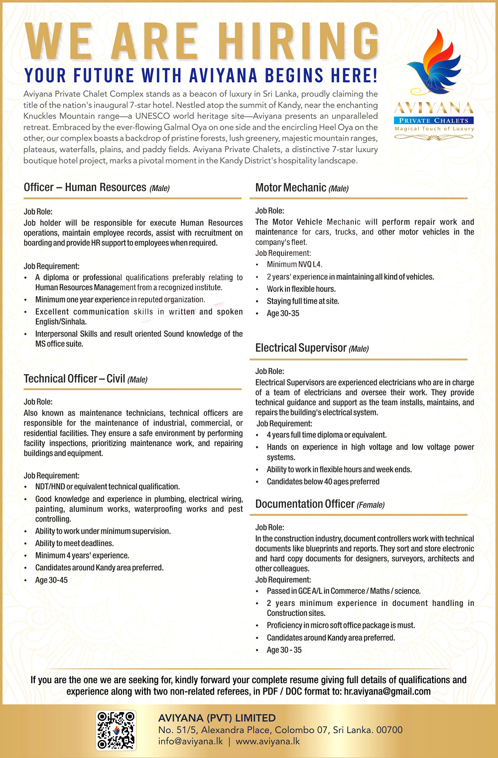 Technical Officer - Aviyana Private Chalet