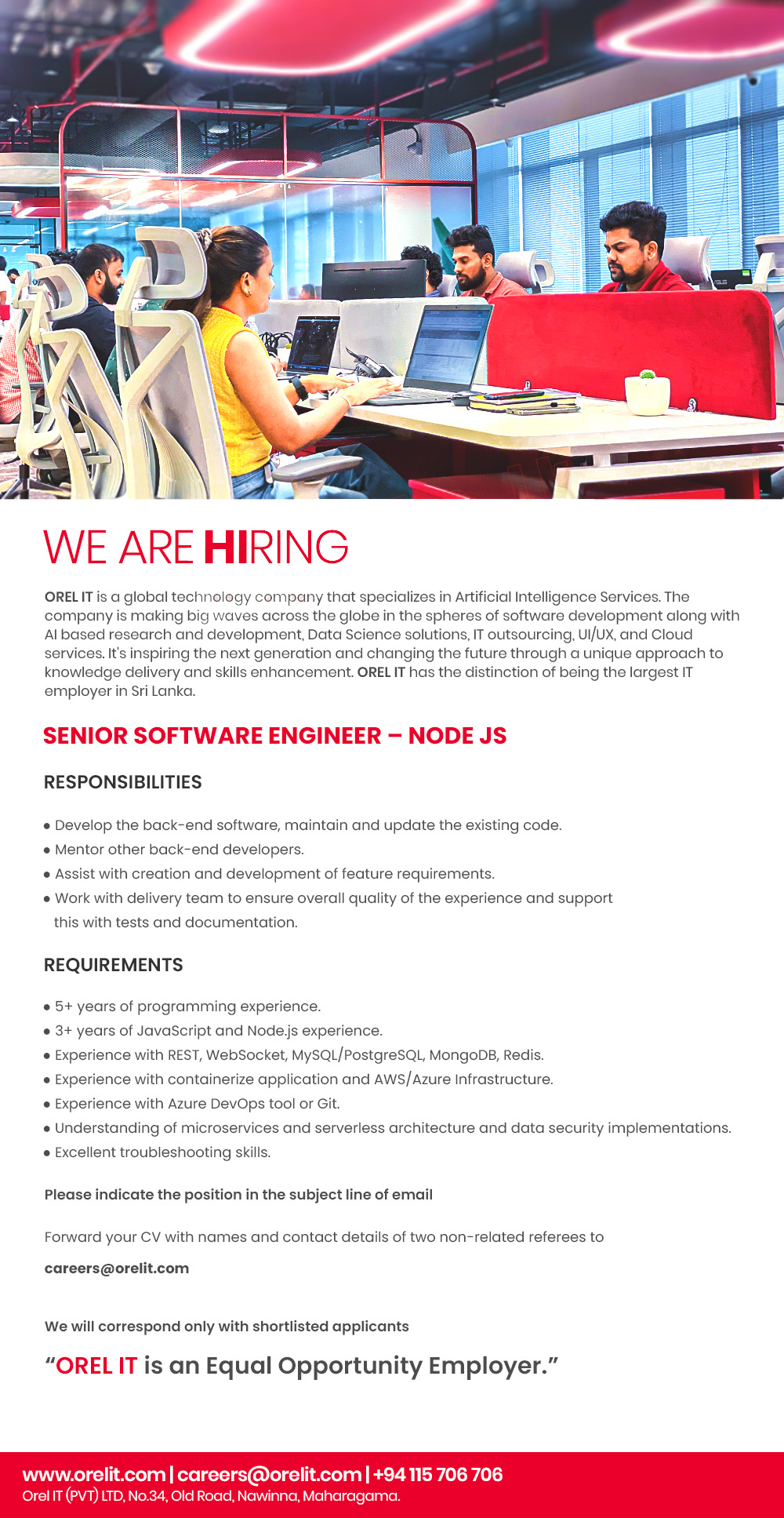 Senior Software Engineer - OREL IT