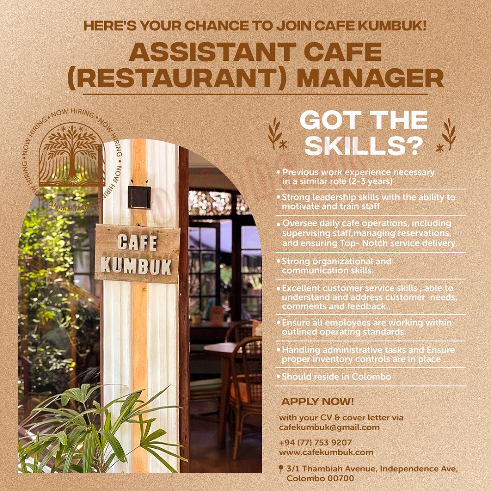 Assistant Manager - Cafe Kumbuk