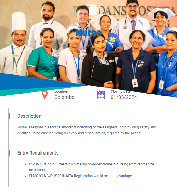 Nurse - Durdans Hospital