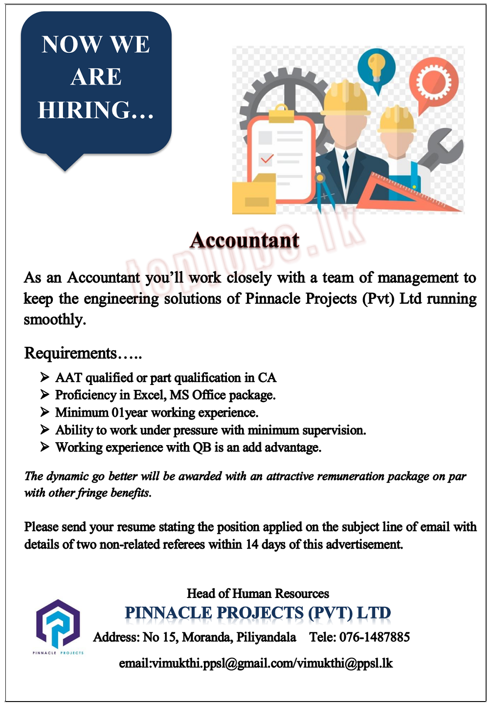 Accountant - Pinnacle Projects (Pvt) Ltd