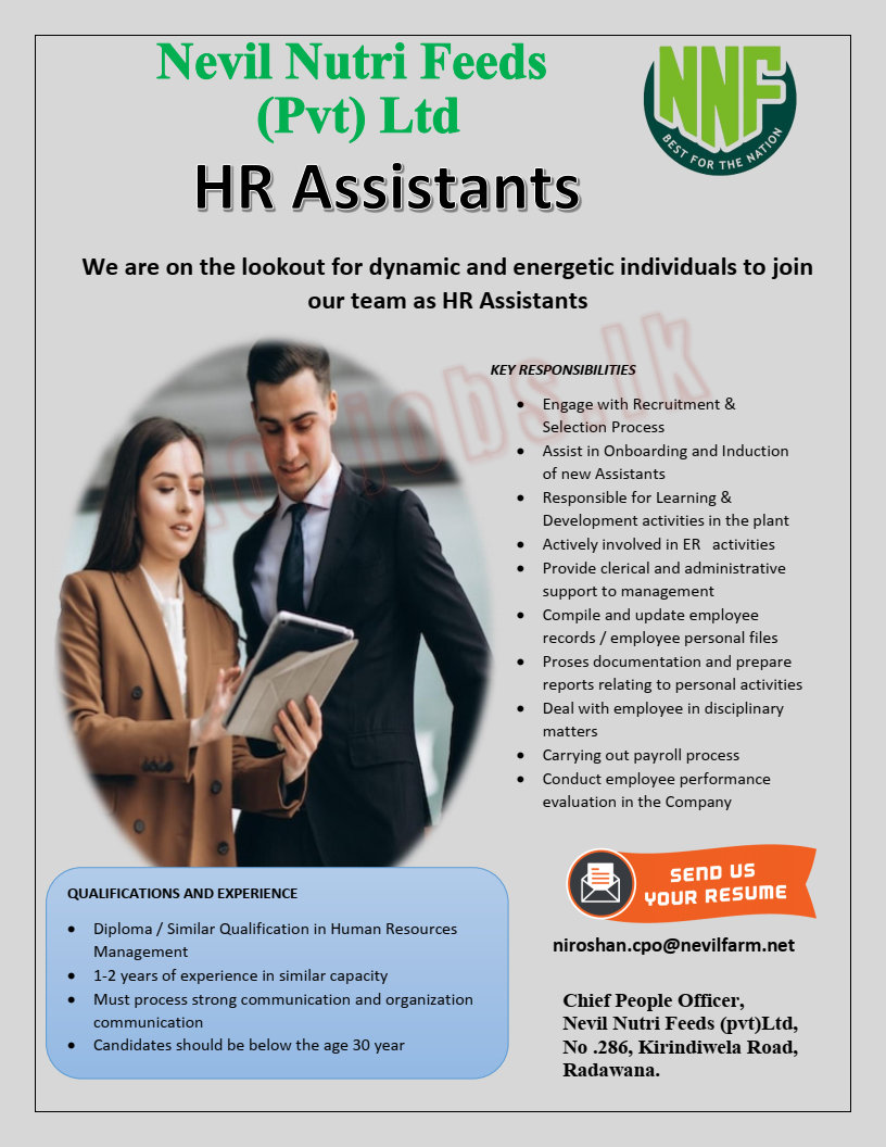 HR Assistant - Nevil Nutri Feeds (Pvt) Ltd