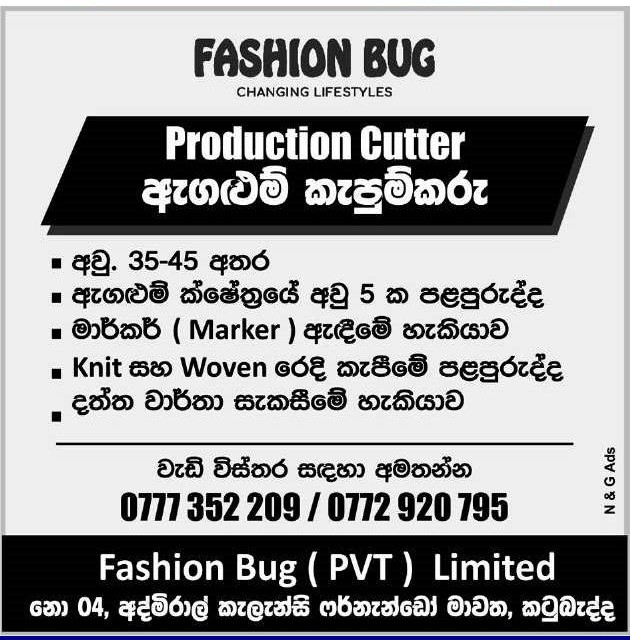 Production Cutter - Fashion Bug (Pvt) Ltd