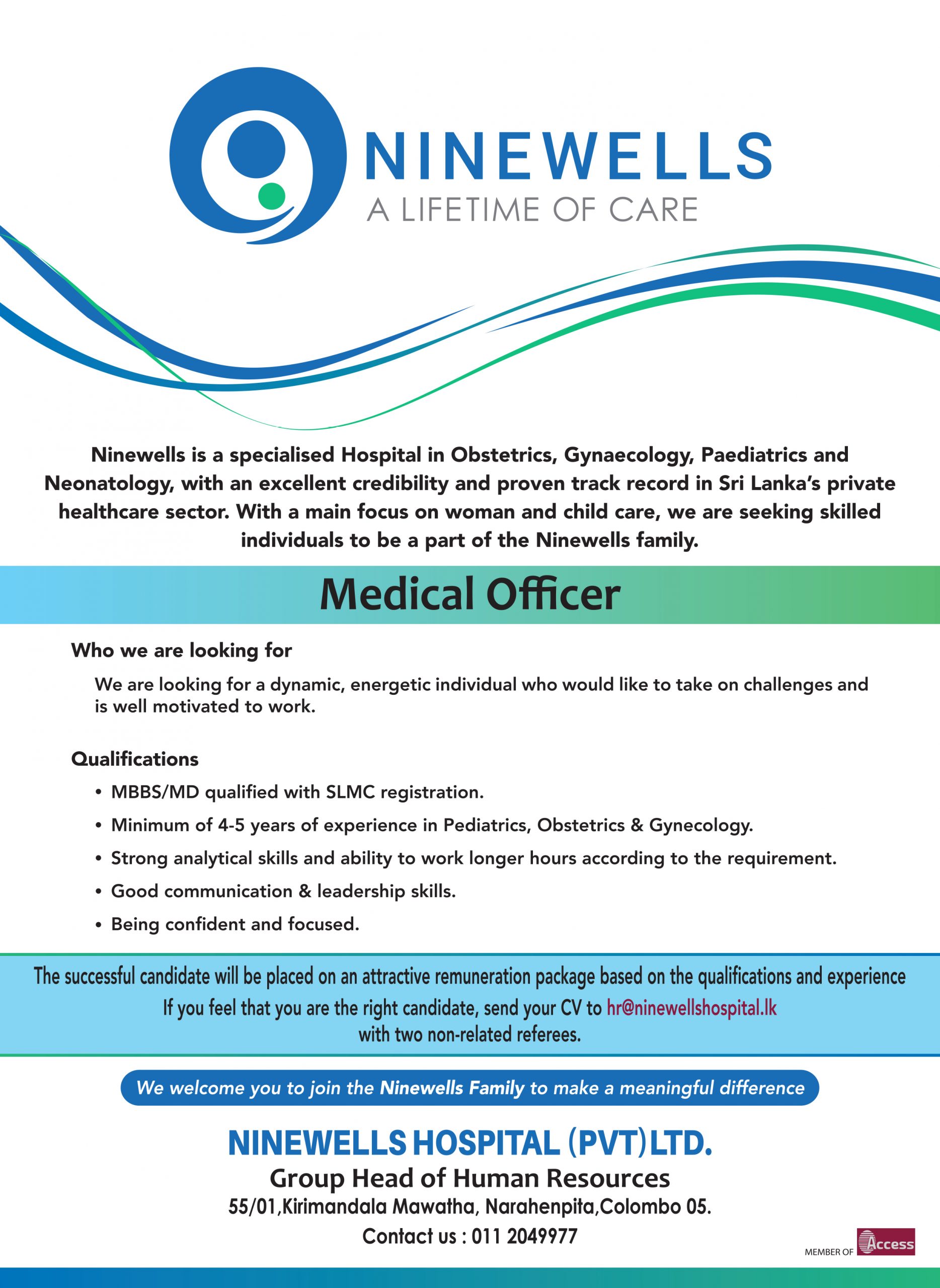 Medical Officer - Ninewells Hospital (Pvt) Ltd