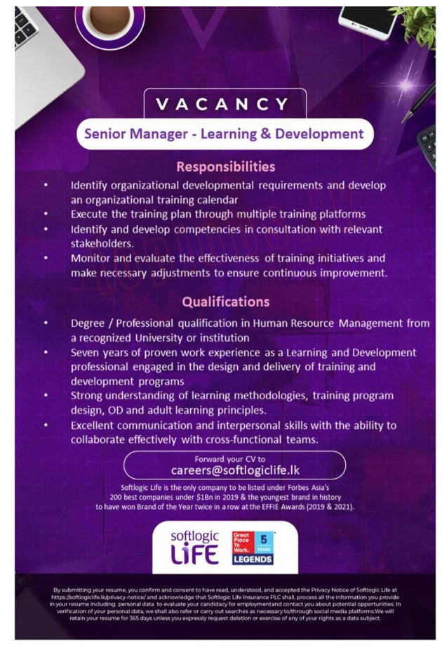 Senior Manager - Softlogic Life Insurance PLC