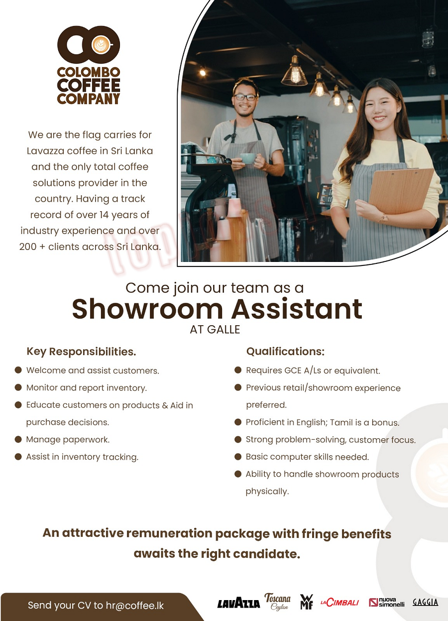Showroom Assistant - Colombo Coffee Company