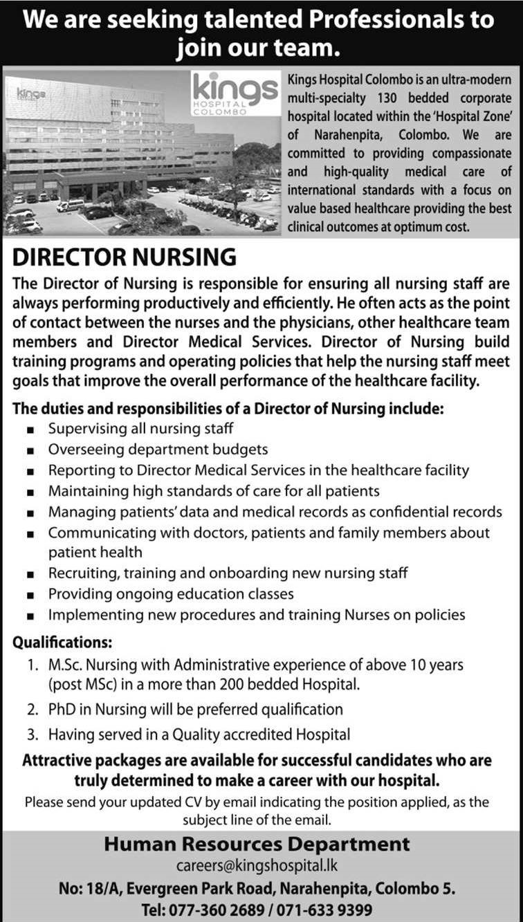 Director Nursing - Kings Hospital