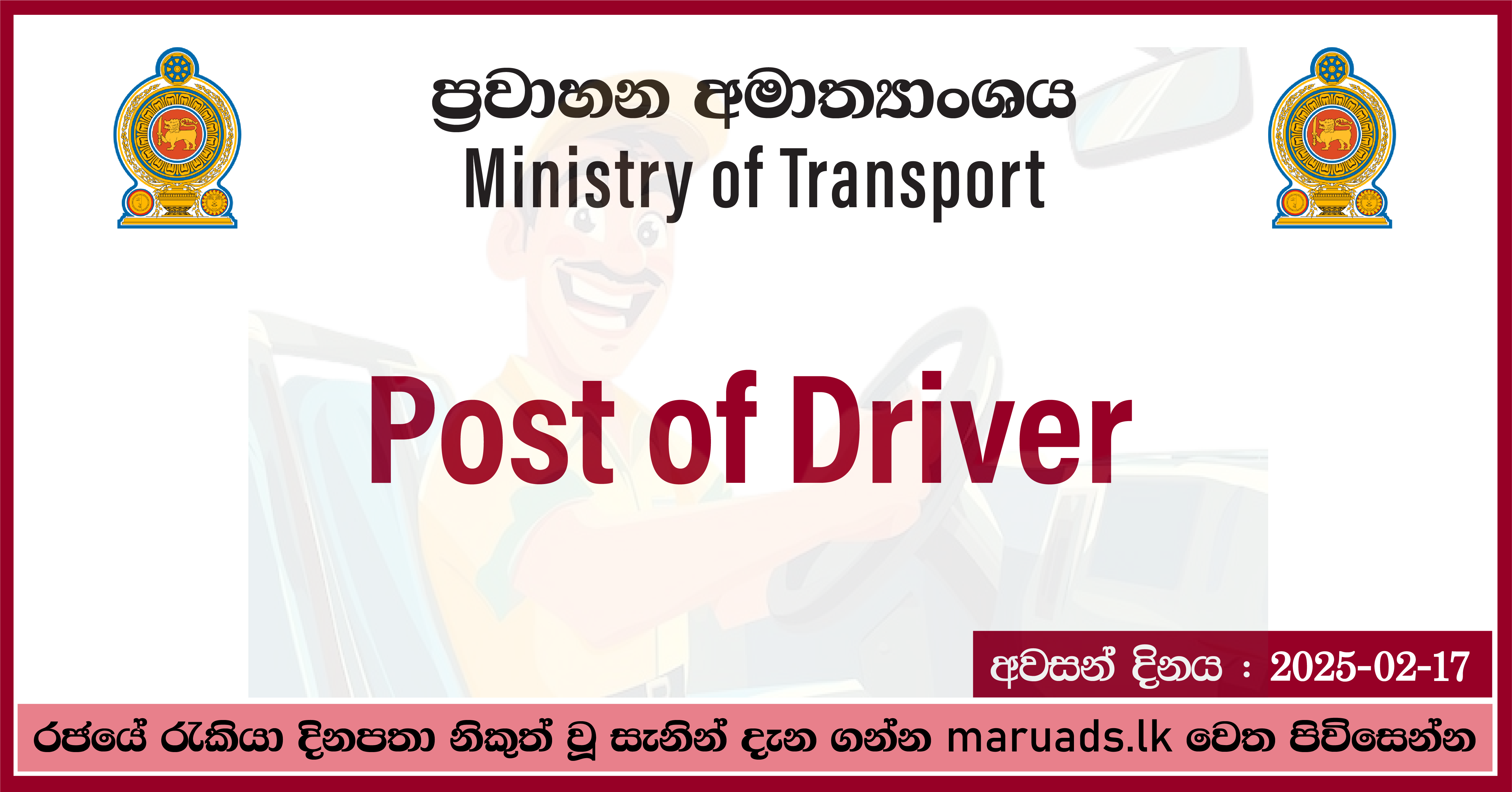 Driver - Ministry of Transport