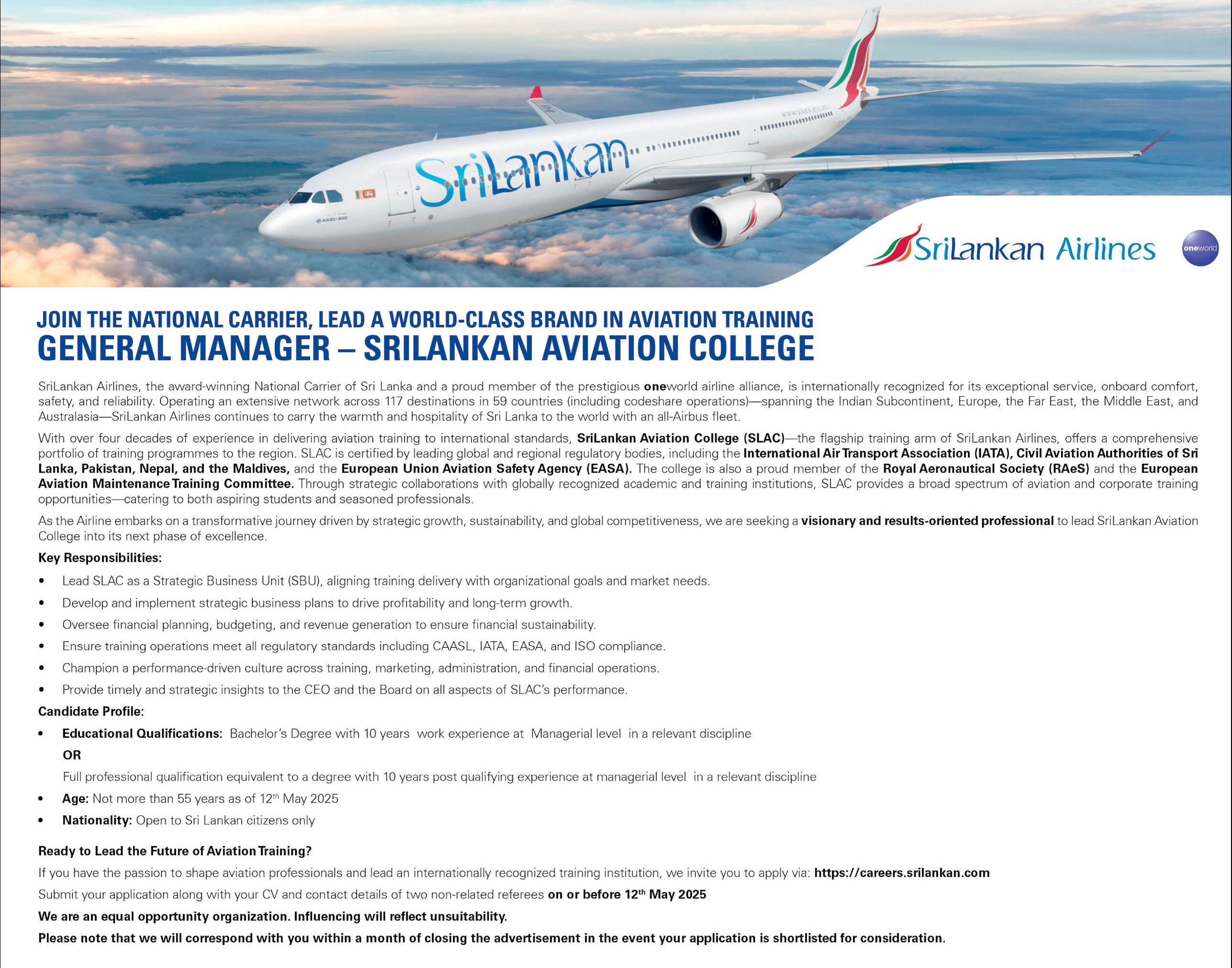 General Manager - SriLankan Airlines