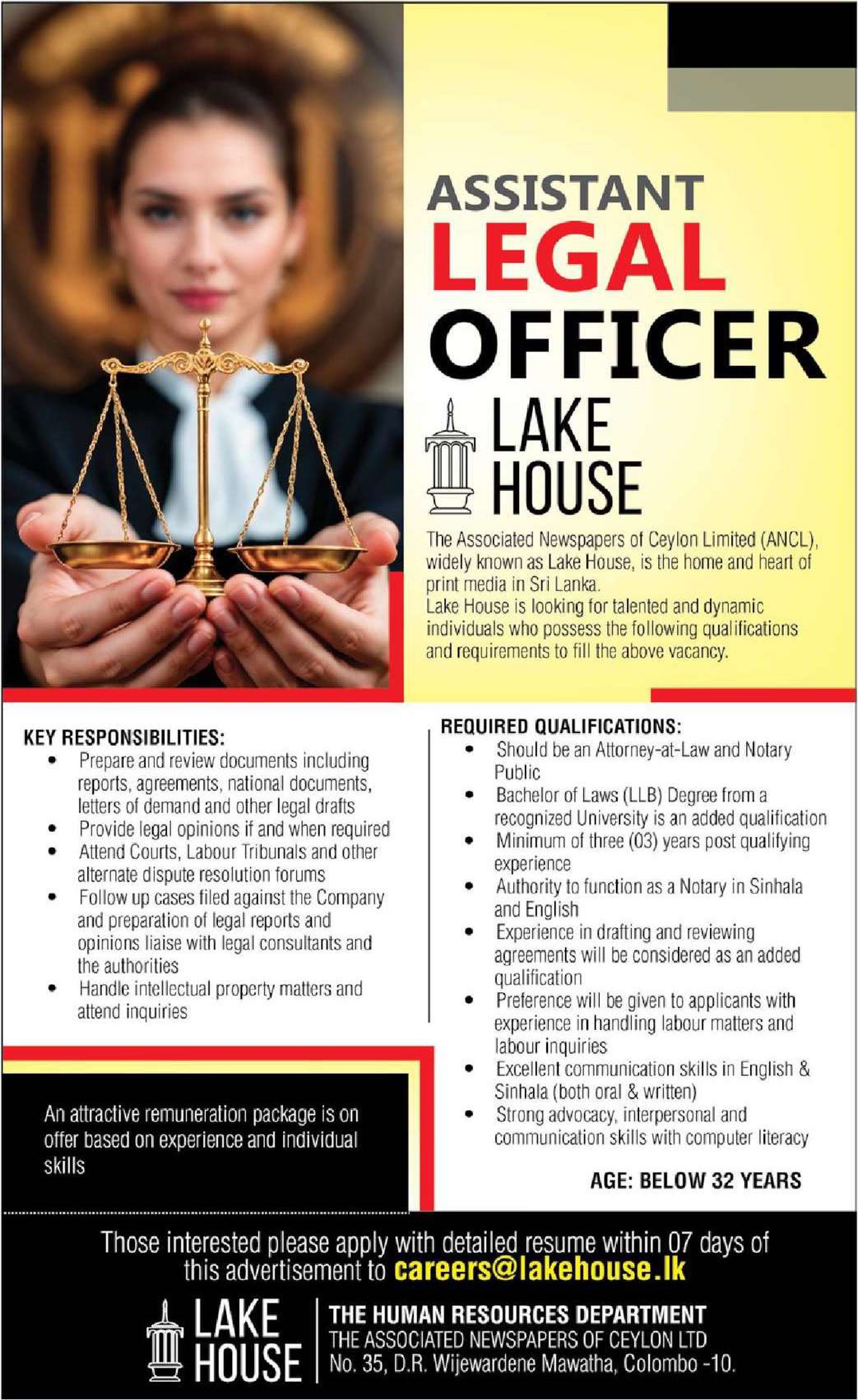 Assistant Legal Officer - Lake House