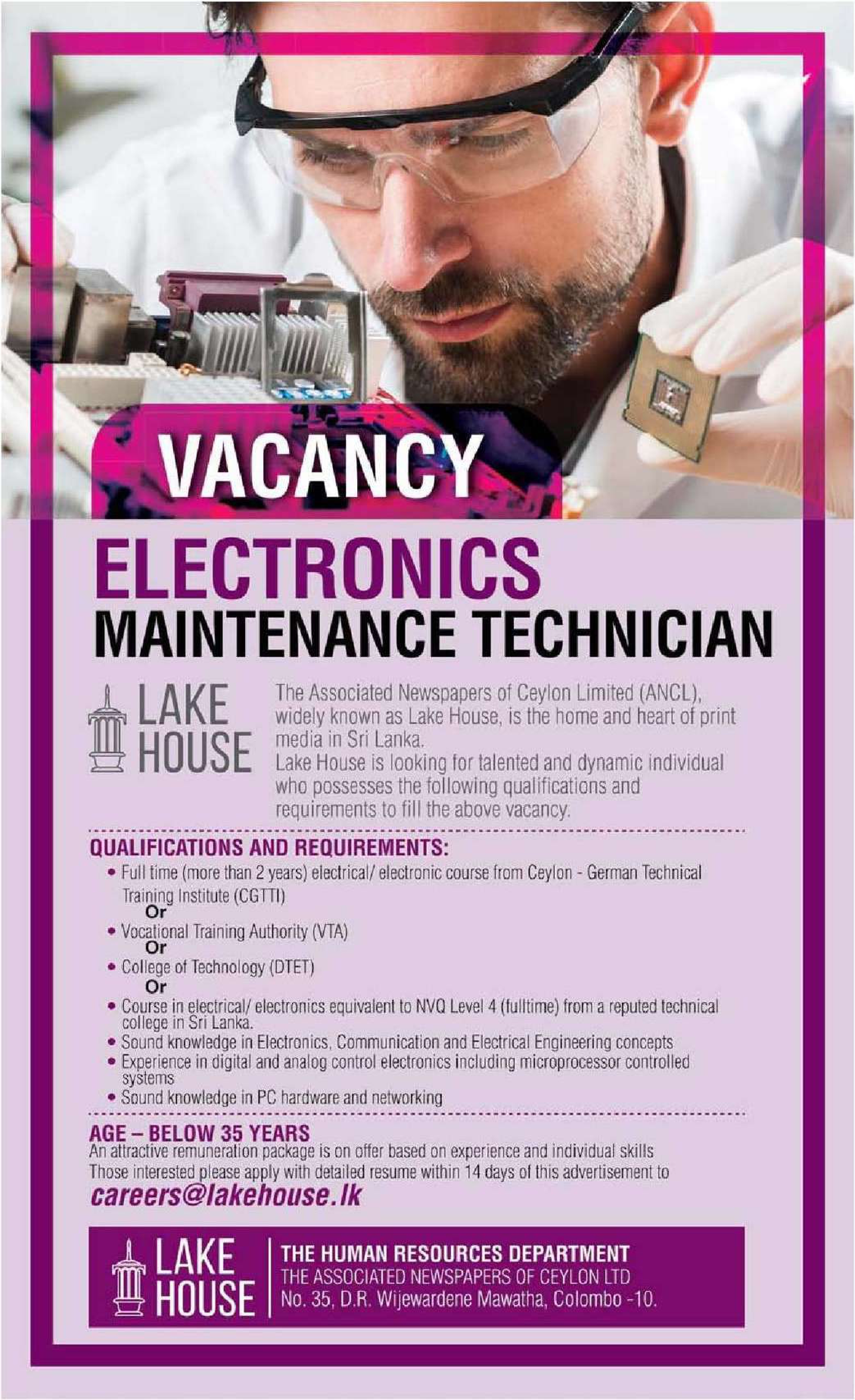 Electronics Maintenance Technician - Lake House