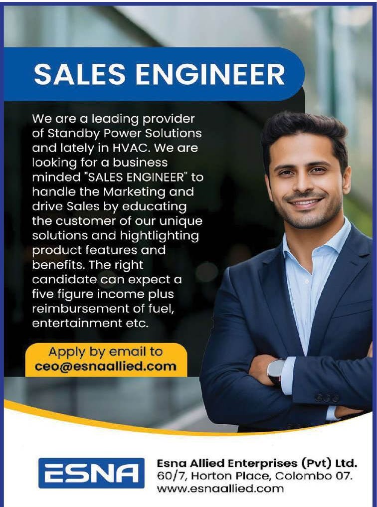 Sales Engineer - Esna Allied Enterprises (Pvt) Ltd