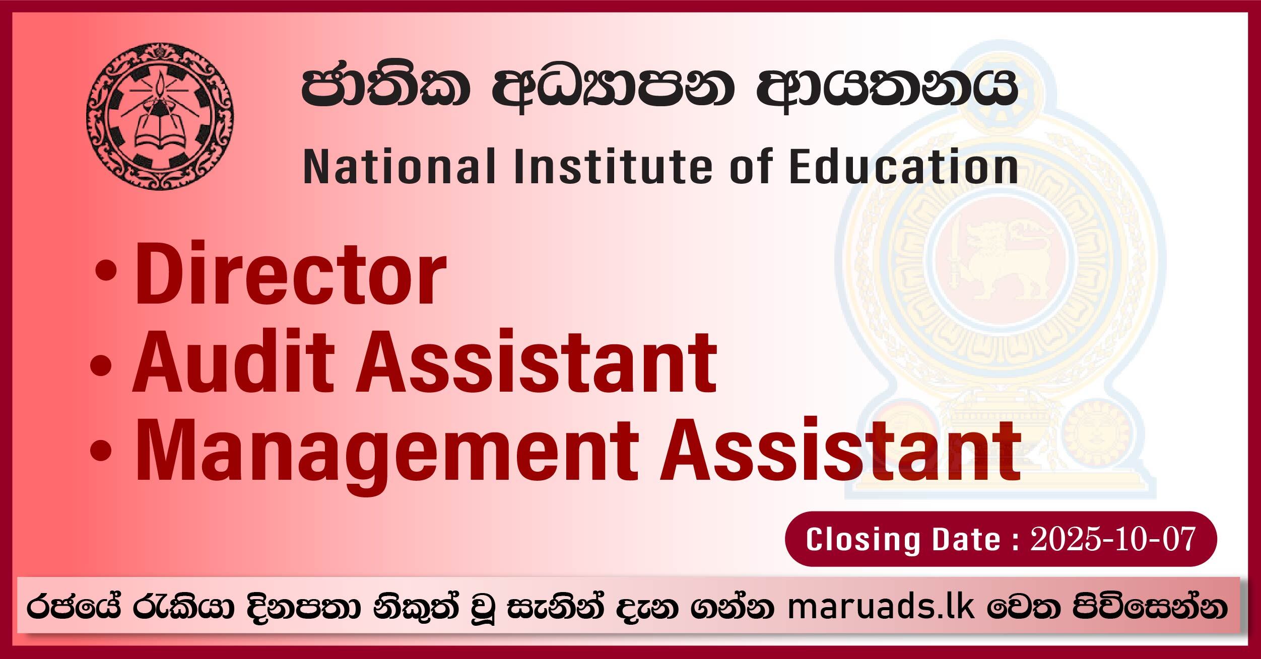 Director, Audit Assistant, Management Assistant - National Institute of ...