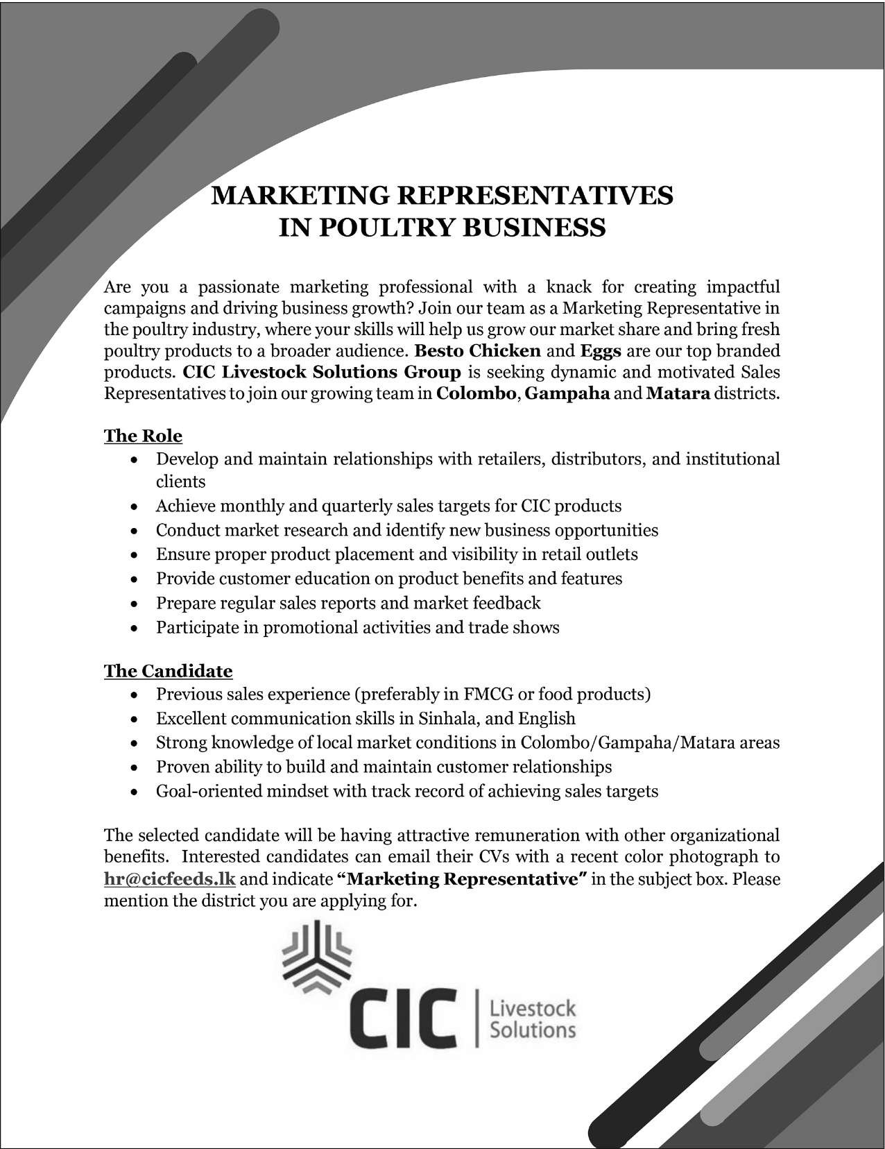 Marketing Representative - CIC Livestock Solutions Group