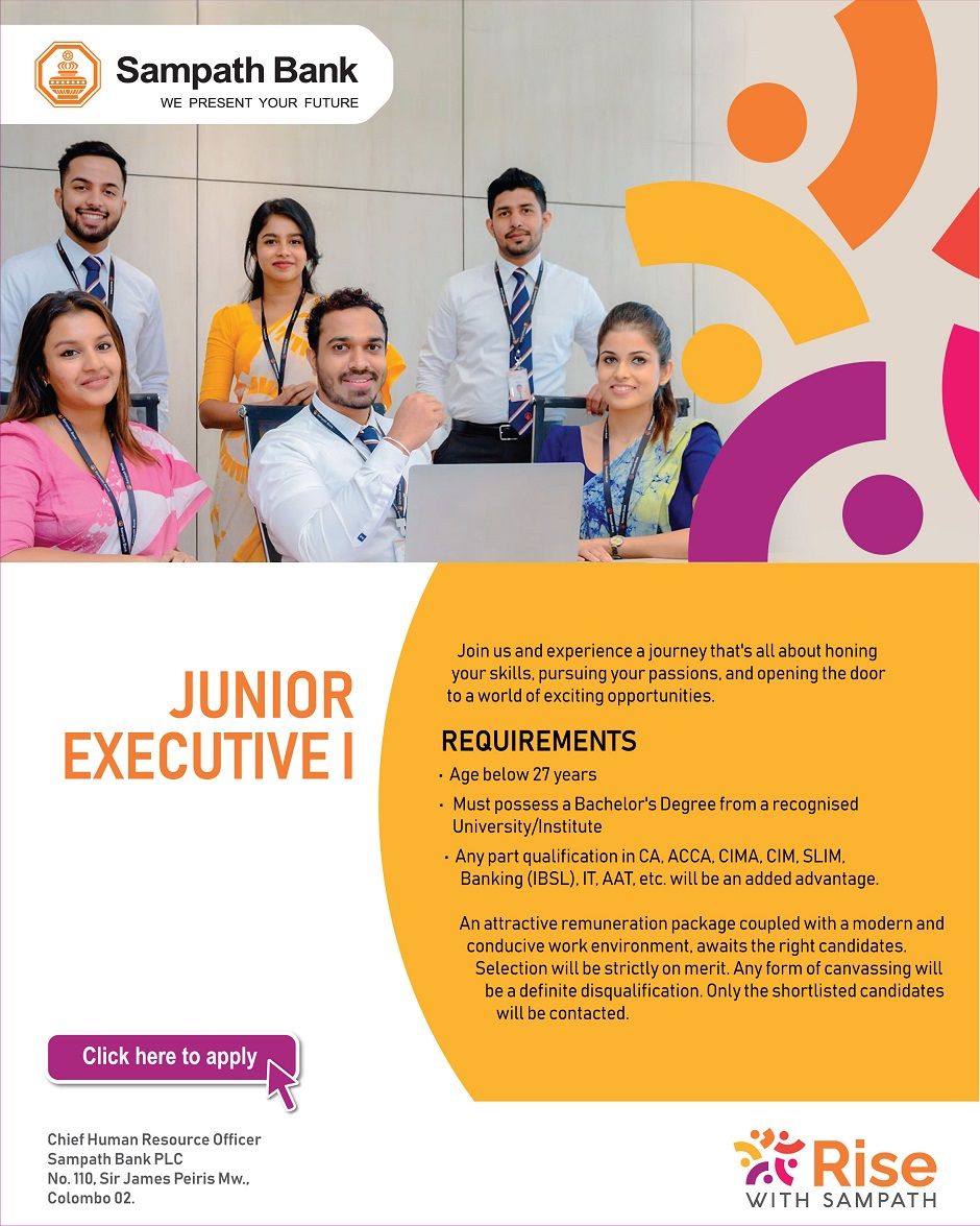 Junior Executive - Sampath Bank