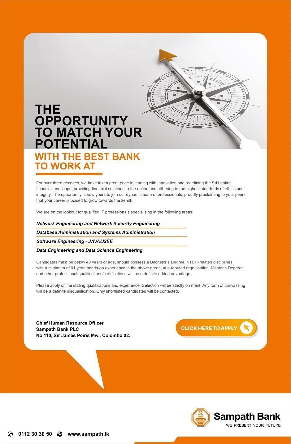 Software Engineer, Network Engineering and Network security Engineering - Sampath Bank