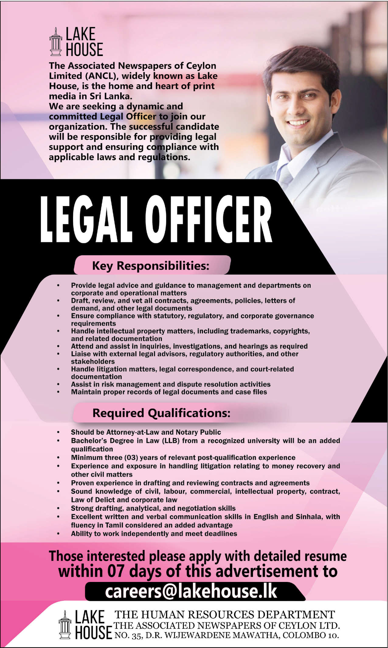 Legal Officer - Lake House
