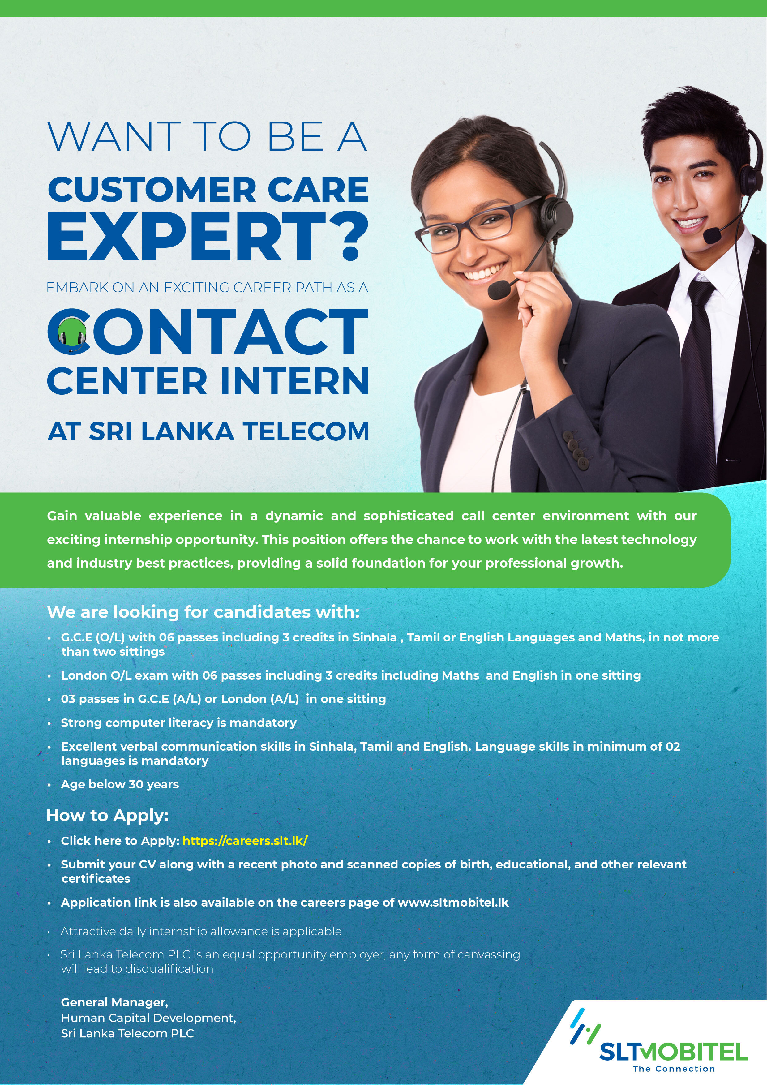 Contact Center Intern - Sri Lanka Telecom
