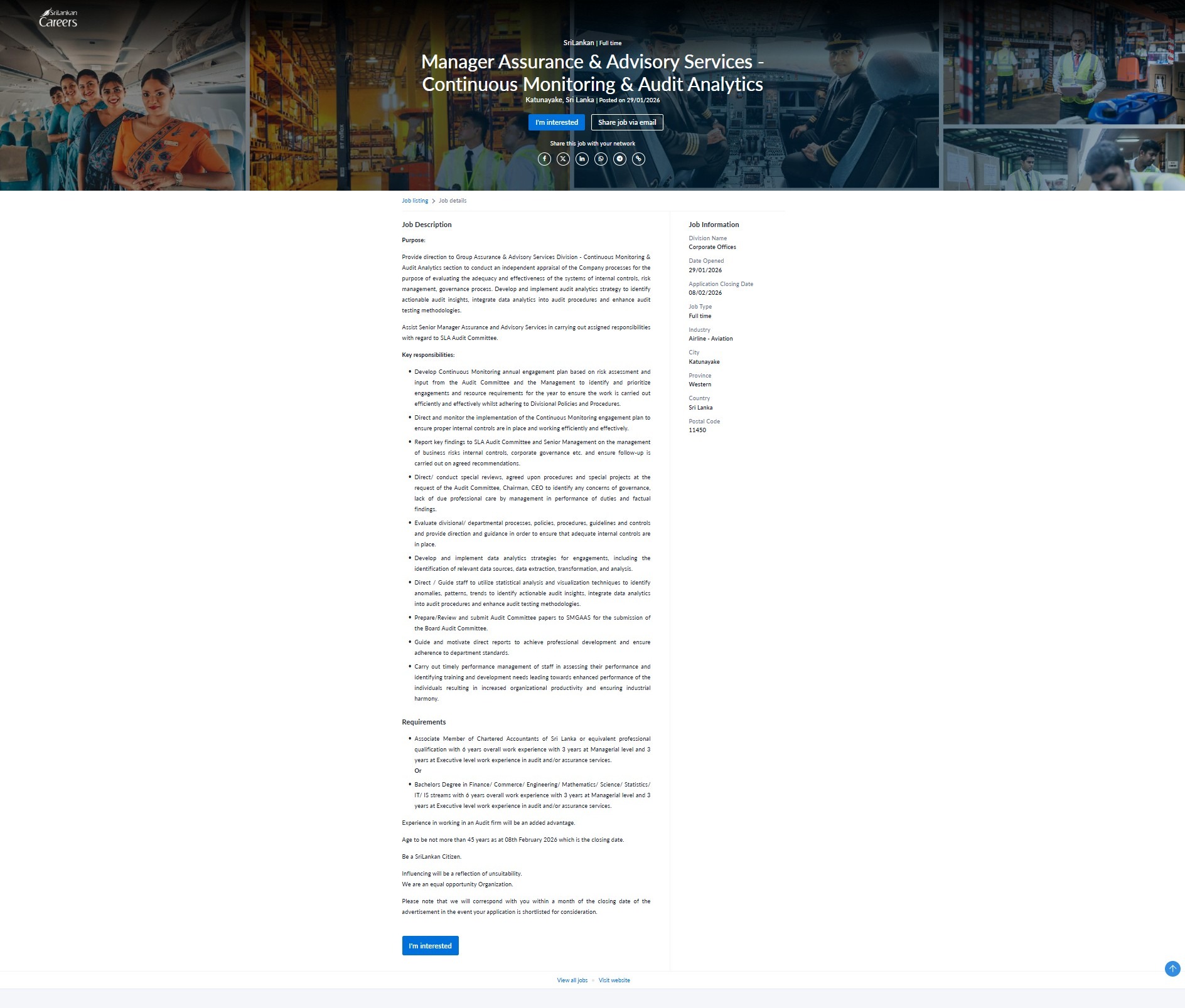 Continuous Monitoring & Audit Analytics - Sri Lankan Airlines