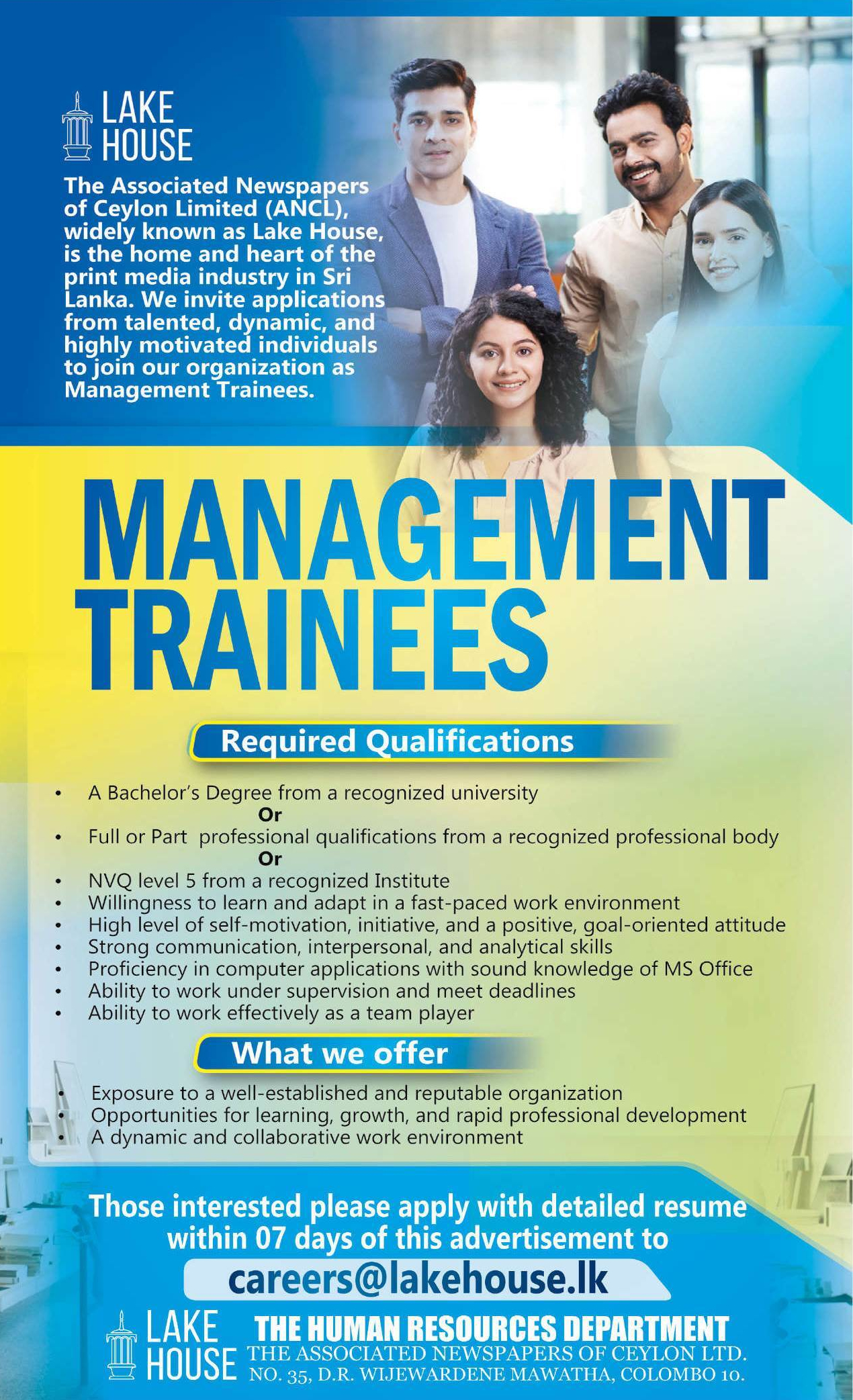 Management Trainee - Lake House