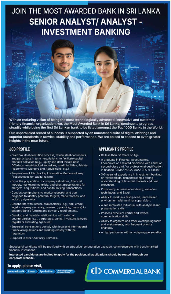 Senior Analyst, Analyst  - Commercial Bank