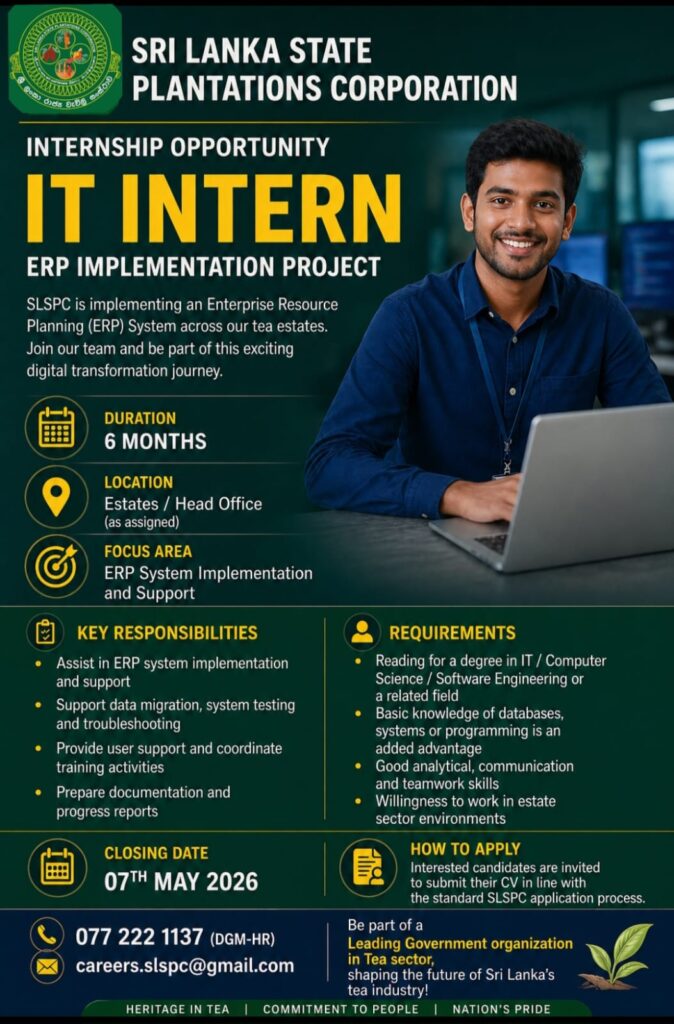 IT Officer - Sri Lanka State Plantations Corporation