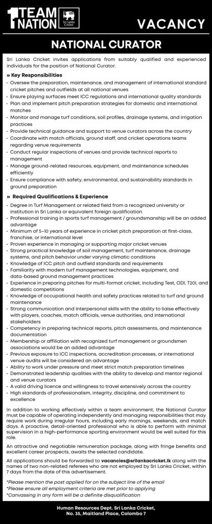 Curator - Sri Lanka Cricket