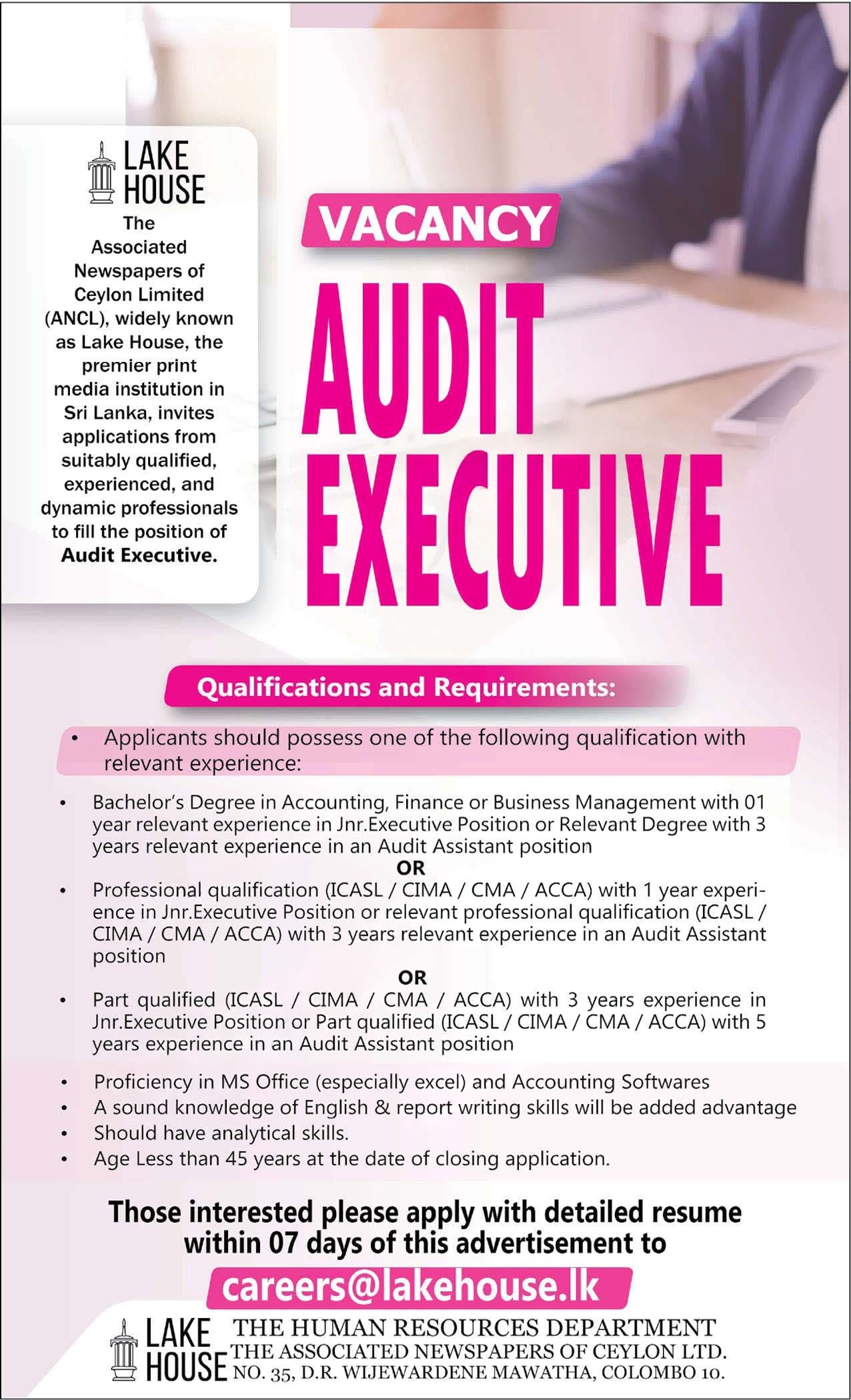 Audit Executive - Lake House