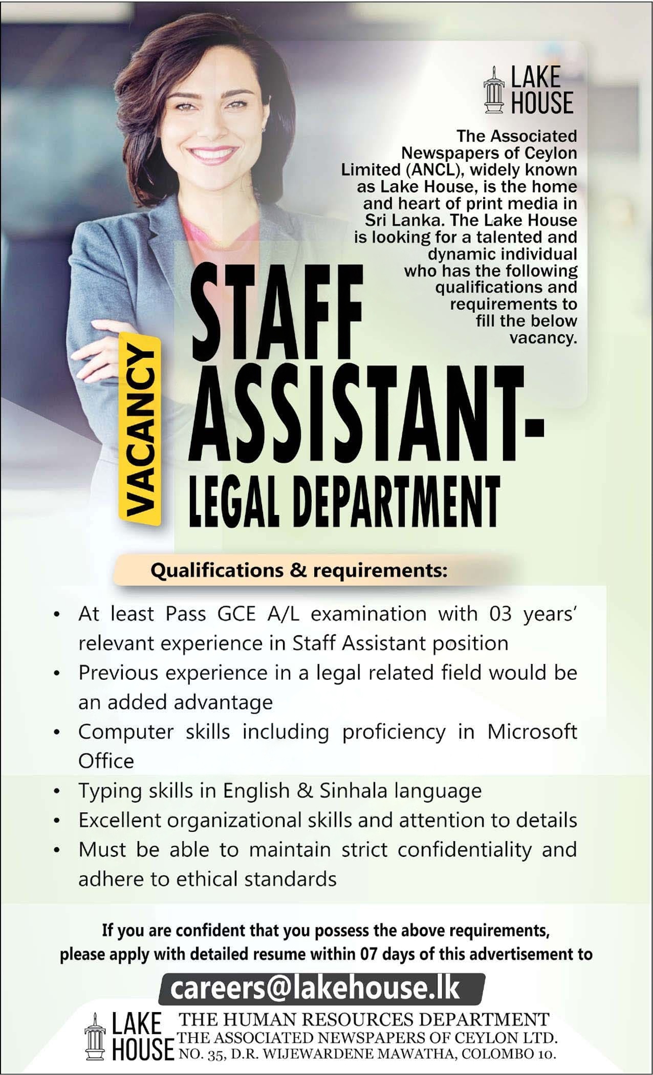 Staff Assistant - Lake House