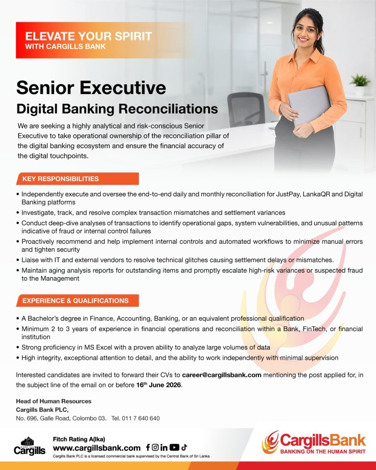 Senior Executive - Cargills Bank