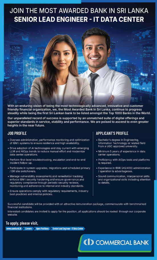 Senior Lead Engineer - Commercial Bank of Ceylon PLC
