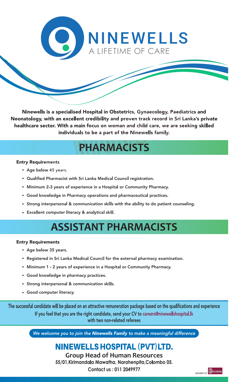 Pharmacist, Assistant Pharmacist - Ninewells Hospital (Pvt) Ltd
