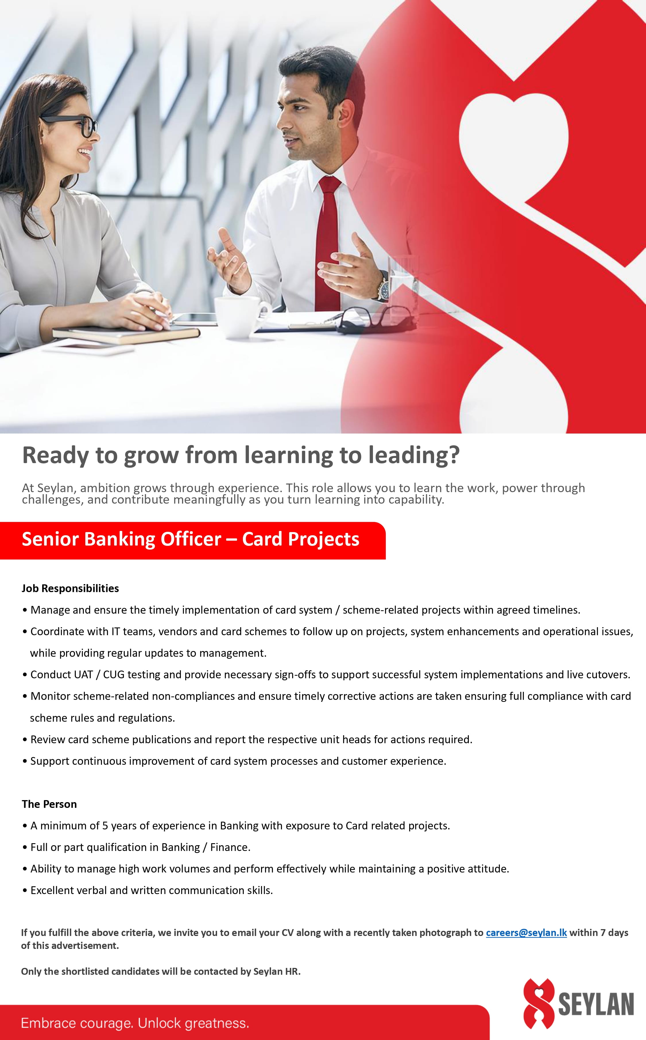 Senior Banking Officer - Seylan Bank