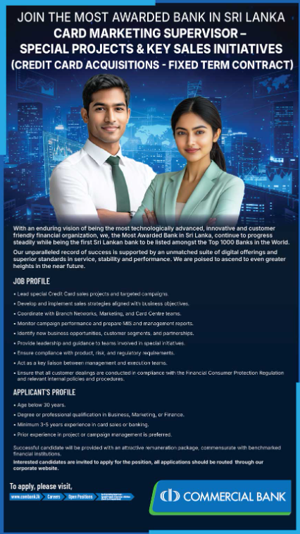 Card Marketing Supervisor - Commercial Bank