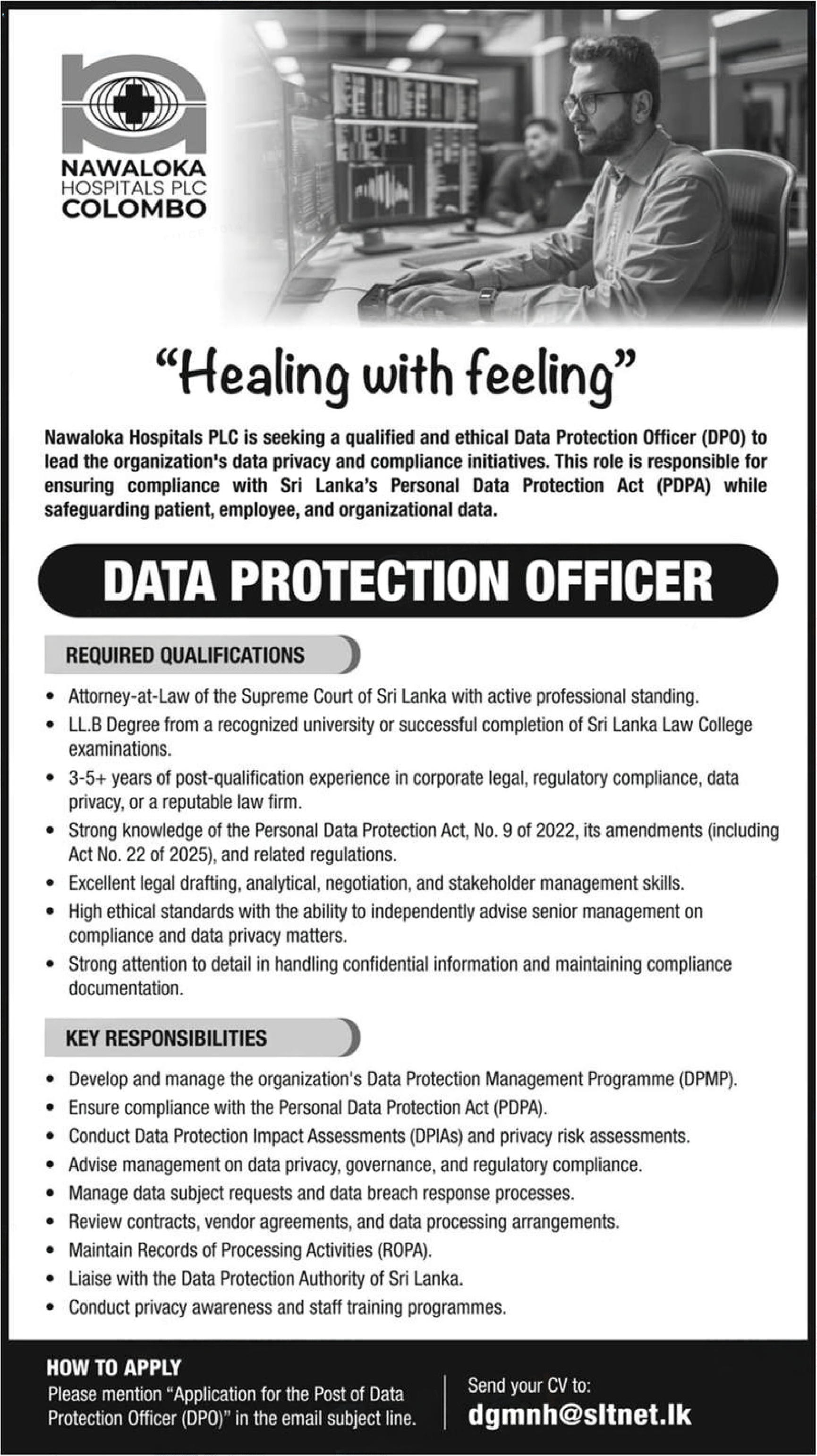 Data Protection Officer - Nawaloka Hospital PLC