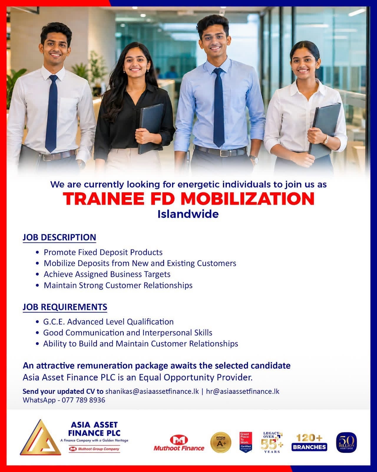 Trainee Fd Mobilization - Asia Asset Finance PLC