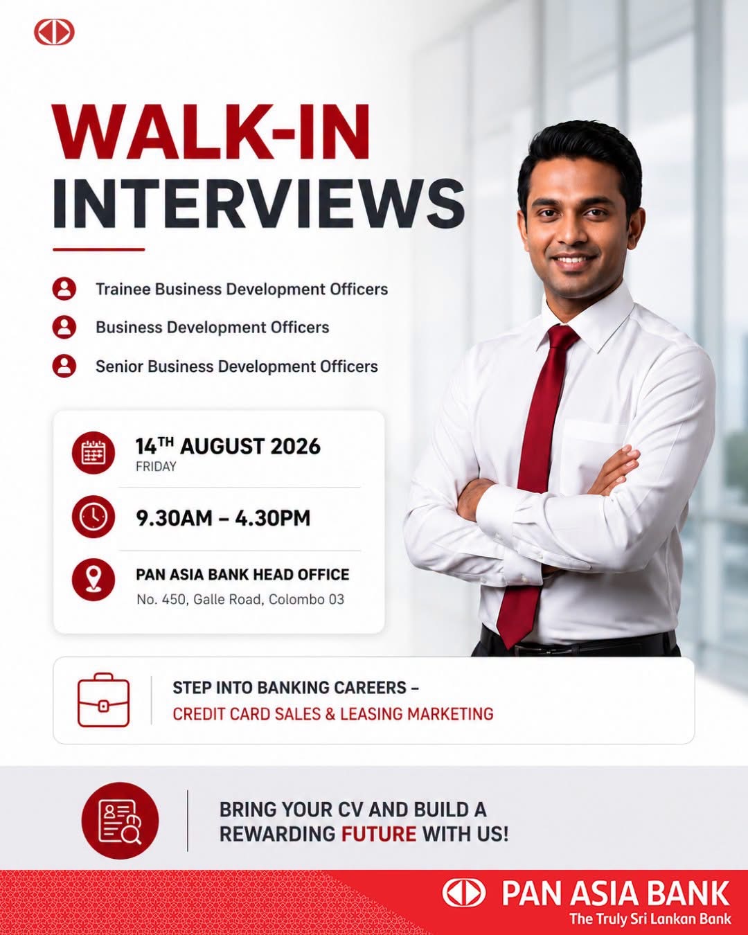 Senior Business Development Officer, Business Development Officer - Pan Asia Bank