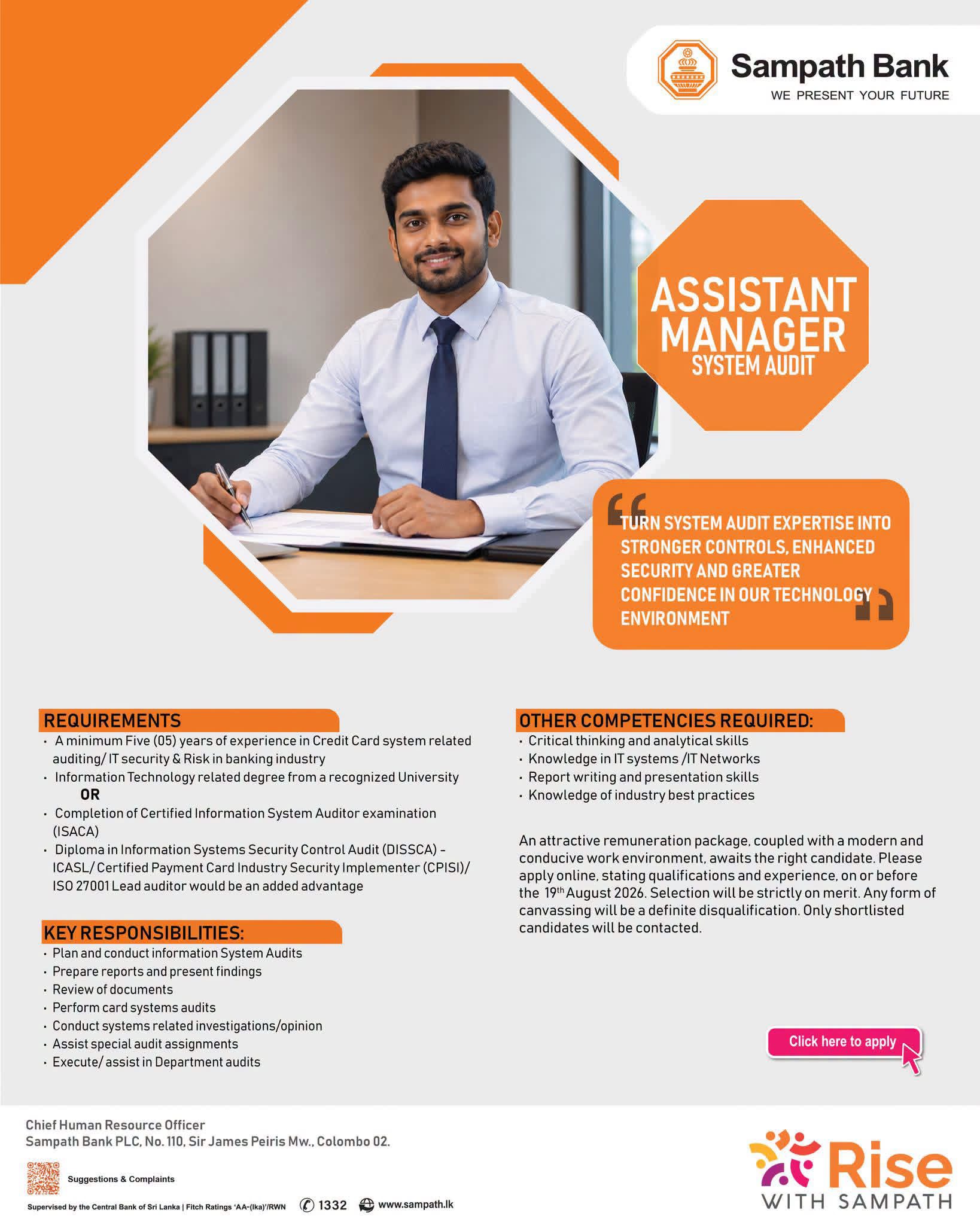 Assistant Manager - Sampath Bank