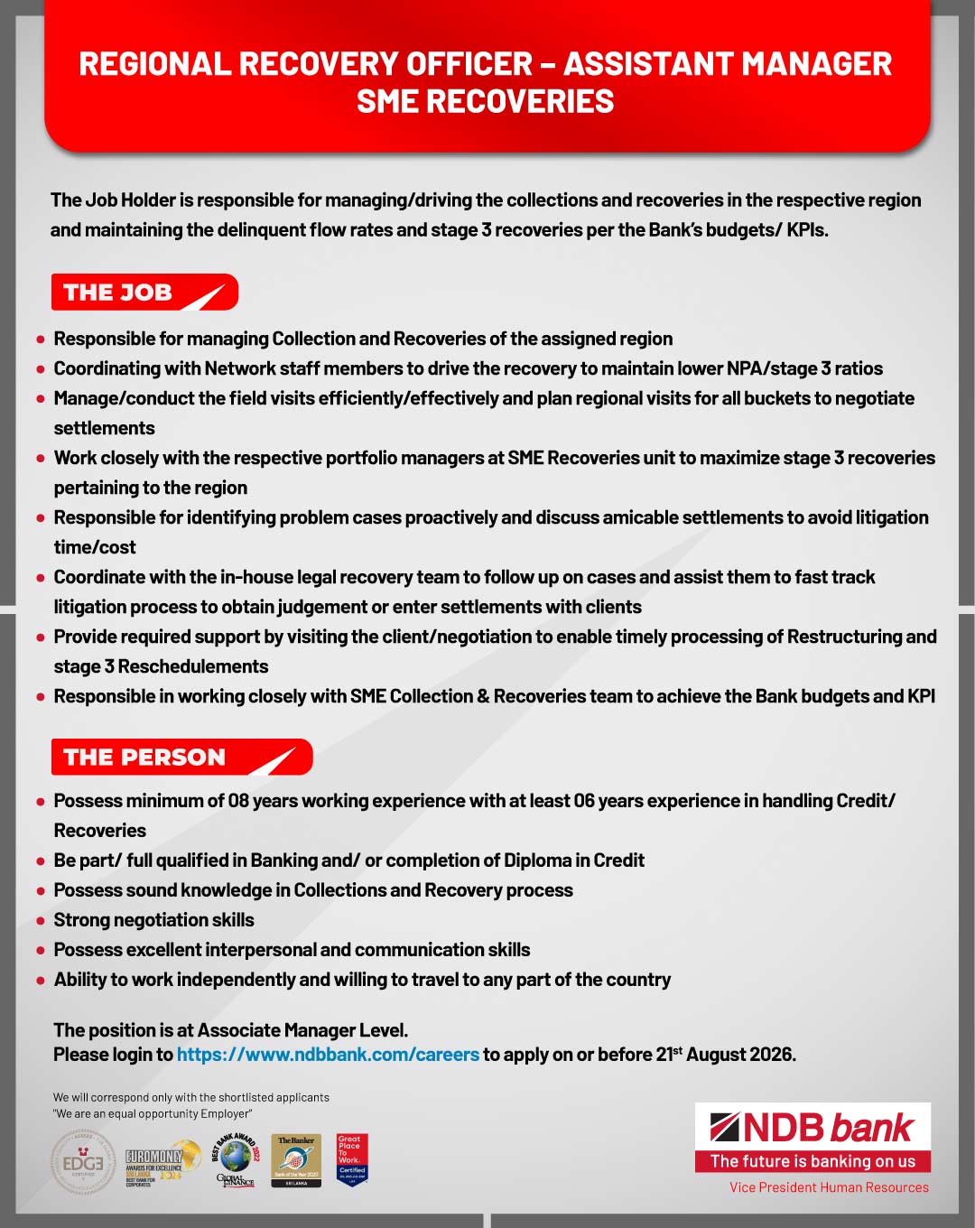 Regional Recovery Officer - National Development Bank