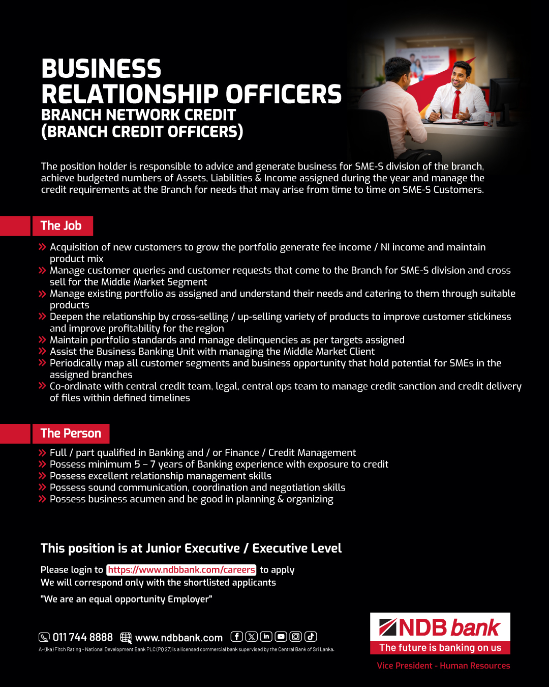 Business Relationship Officer - National Development Bank
